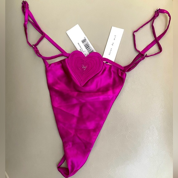 Fleur du Mal Magenta Panties with Strappy Details
